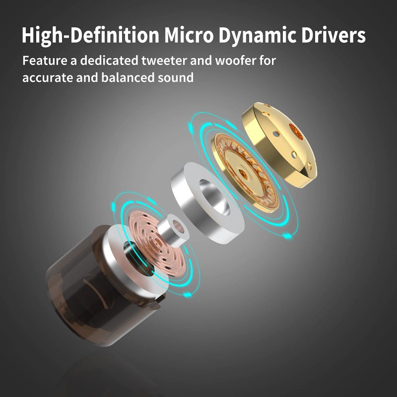 BASN Professional in Ear Monitor Headphones for Singers Drummers Musicians with MMCX Connector IEM Earphones (Pro Clear Brown) - Image 2
